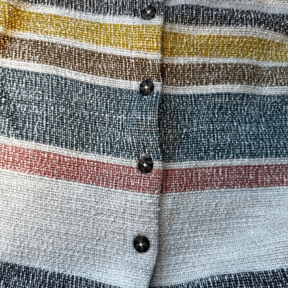 Madewell Texture & Thread Cotton Button Front Striped Blouse Top - Picture 6 of 7